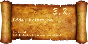 Bóday Krisztina névjegykártya