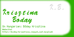 krisztina boday business card